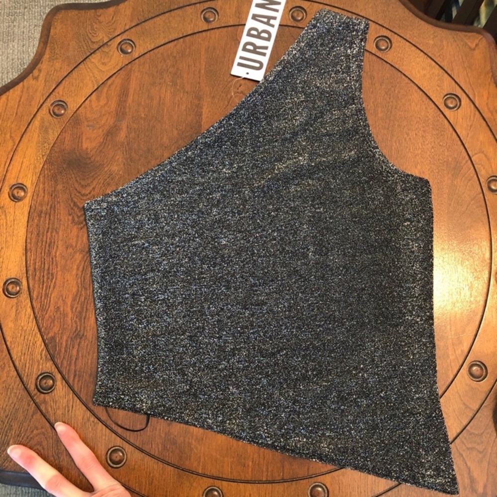 Urban outfitter one shoulder sparkle top